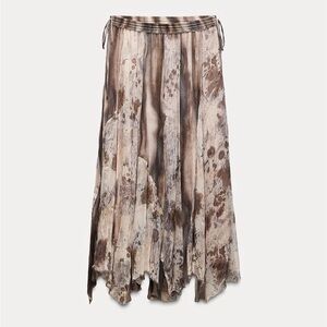 Zara Brown Tie-Dye Maxi Skirt